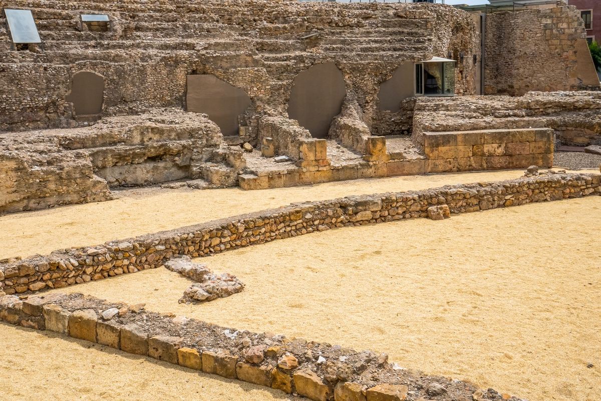 Gradas del Circ Romà de Tàrraco en el centro de Tarragona.